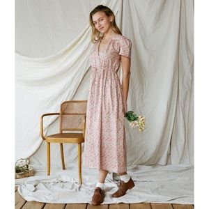 Christy Dawn The Dawn Dress Midi Length Organic Cotton Short Sleeves  XL